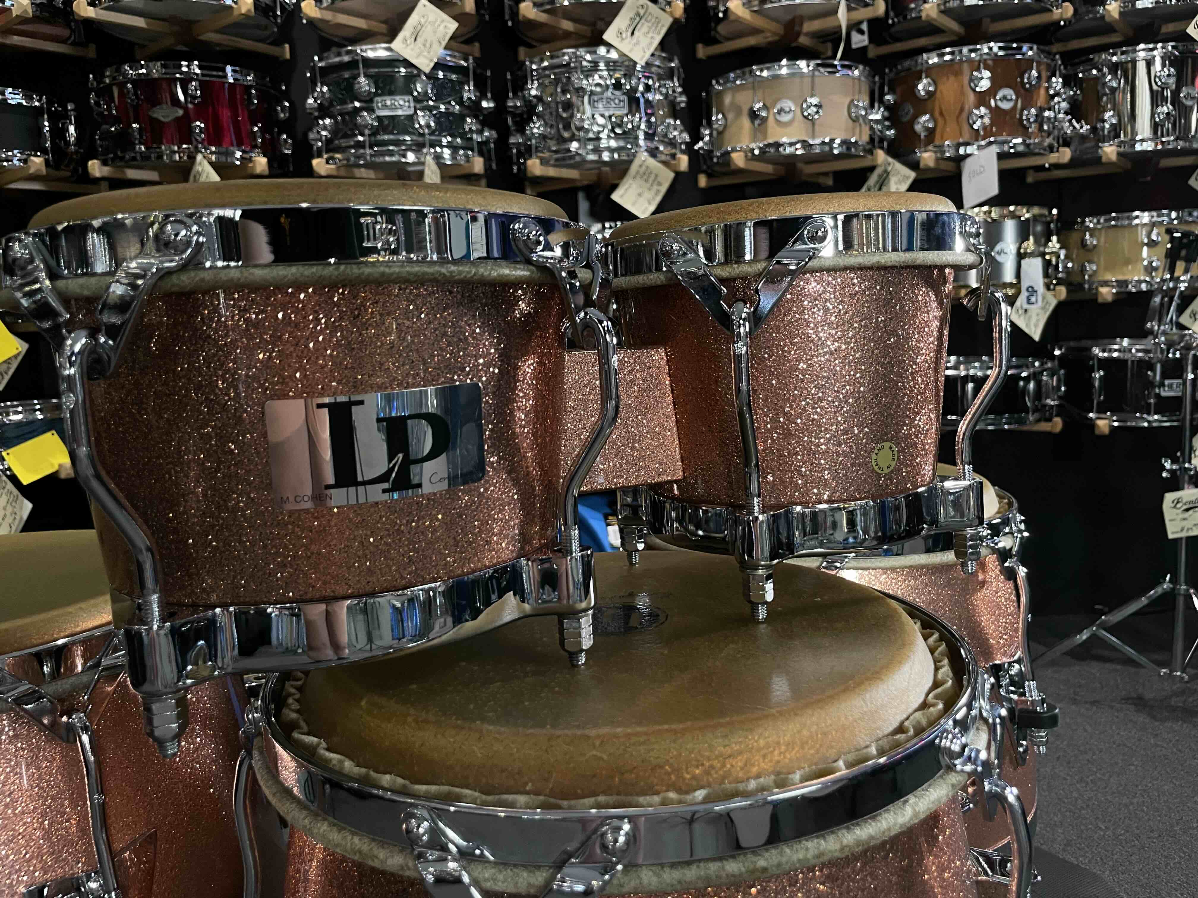 ~NEW~ LP Latin Percussion LP200F-MC Martin Cohen Signature Bongos in Champagne Sparkle *IN STOCK*